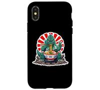 Monstruo japonés Lagarto Comiendo Fideos Ramen Signo de Paz Arte Carcasa para iPhone X/XS