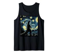 Monstruo japonés Noche Estrellada Pintura Divertida Hombres Mujeres niños Camiseta sin Mangas