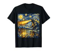 Monstruo Legendario Inspirado en Van Gogh de la Noche Estrellada épica de Kaiju Camiseta