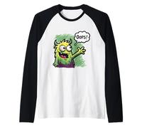 Monstruo Lindo Diciendo Oops Funny Doodle Creature Kids Humor Camiseta Manga Raglan