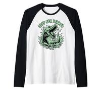 Monstruo Marino prehistórico Mosasaurus del Terror del Mar Profundo Camiseta Manga Raglan