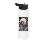 Monstruo Pulpo Mítico Kraken Japonés Ukiyo-e Stainless Steel Insulated Water Bottle