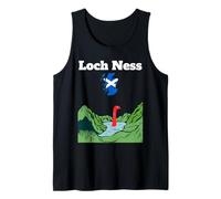 Monstruo recuerdo del lago Ness Nessie Escocia mapa Highland Camiseta sin Mangas