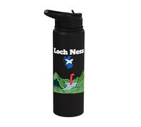 Monstruo recuerdo del lago Ness Nessie Escocia mapa Highland Stainless Steel Insulated Water Bottle