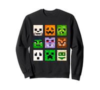 Monstruos Cabeza Cuadrada Halloween Pixel Fantasma, Zombi, Calabaza Sudadera
