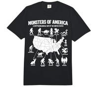 Monstruos De América Mapa Cryptid Estados Unidos Folklore Comfort Colors Adult Heavyweight T-Shirt