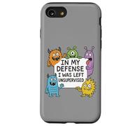 Monstruos de dibujos animados divertidos y cita humorística sin supervisión Carcasa para iPhone SE (2020) / 7 / 8