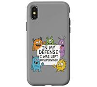 Monstruos de dibujos animados divertidos y cita humorística sin supervisión Carcasa para iPhone X/XS