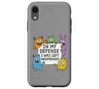 Monstruos de dibujos animados divertidos y cita humorística sin supervisión Carcasa para iPhone XR