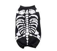 Monstruos de Esqueleto de Perro, Esqueleto de la Fiesta de Halloween Mascota Gato Monstruos de Gato Vestimenta Vestida de Cachorros de Cachorros (Negro, XL)