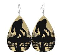 Monstruos De Pies Gigantes Monstruos Sasquatch Luna Llena Pendientes Colgantes Ligero Pendientes Colgantes De Piel Lujo Aretes De Cuero Con Forma De Gota Para Fiestas Bodas Decoración