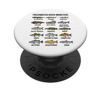 Monstruos de Río de Agua Dulce Grandes Especies de Peces de Agua Dul PopSockets PopGrip Adhesivo