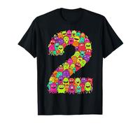 Monstruos Tiernos Numero 2 Fiesta Ano Dos Criaturas Kawaii Camiseta