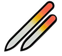 Mont Bleu Conjunto de 2 limas de uñas de cristal de color en estuche de negro - vidrio templado checo auténtico - Fabricado a mano en la República Checa