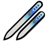 Mont Bleu Lima de Uñas de Cristal decoradas con cristales de Swarovski®, conjunto de 2, vidrio templado checo auténtico, Garantía de por vida | Fabricado a mano en la República Checa