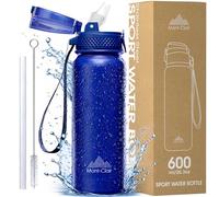 Mont-Clair Botella Agua Acero Inoxidable - Botella de Agua Deportiva - 600ml - Termica y Sin BPA - para Adultos & Niños, Deporte, Oficina, Yoga, Ciclismo, Gym - Azul Marino