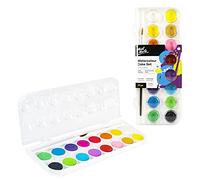 Mont Marte Acuarela Set - 16 Colores brillantes - Alta pigmentación - Incluyendo Pincel de Pintura - Ideal para pintura Acuarela