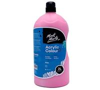 Mont Marte Discovery School Acrílico, rosa, 1/2 galón (2 litros). Ideal para estudiantes y artistas. Excelente cobertura y secado rápido. Tapa de bomba incluida.