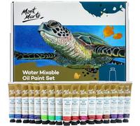 MONT MARTE H2O - Juego de pintura al óleo mezclable con agua, 36 piezas, tubos de 18 ml, mezclable con una gama de medios, se lava fácilmente con agua.