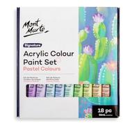MONT MARTE Juego de 18 pinturas acrílicas de colores pastel MSCP1836, 36 ml