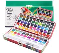 Mont Marte Juego de acuarela, 73 piezas, incluye 50 colores brillantes y 22 metálicos con acabado translúcido, ideal para artistas, aficionados y adultos