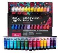 Mont Marte Juego de pinturas acrílicas para lienzo, madera, tela, cuero, cartón, papel, MDF, metal y manualidades