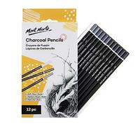 Mont Marte Lapices Carboncillo - 12 piezas - Carboncillo para el arte - Lápices de dibujo, plumas de artista - Ideal para dibujos impresionantes - Perfecto para Principiantes, Profesionales y Artistas