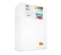 Mont Marte Lienzo 30x40 cm - Set de 5 - 280gsm - Lienzo Preestirado Artista - Algodón, Blanco, Imprimado - Ideal para pintar con Pinturas Acrílicas, Óleo, Gouache