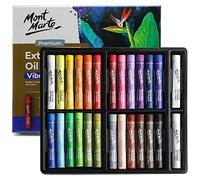 MONT MARTE Pasteles al óleo extrasuaves, 26 unidades, colores brillantes surtidos, vibrantes y mantecosos, pasteles de arte versátiles para mezclar, capas y sombreado, ideal para arte, manualidades,
