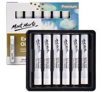Mont Marte Pasteles al óleo extrasuaves, color blanco, 6 unidades, colores pastel al óleo natural surtidos, vibrantes, mantecosos, versátiles pasteles artísticos para mezclar, capas y sombreado,