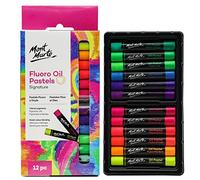 MONT MARTE Pasteles al Oleo Set - 12 Piezas - Pasteles Fluorescente - Colores Intensos, Alta Pigmentación - Ideal para Pintar y Dibujar
