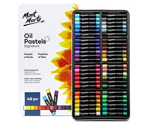 MONT MARTE Pasteles al Oleo Set - 48 Piezas - Pasteles para Pintar - Colores Intensos, Alta Pigmentación - Ideal para Pintar y Dibujar
