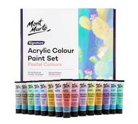 MONT MARTE Pintura Acrilica Pastel - 36 x 36ml - Alta opacidad y acabado satinado - Colores Pastel para Lienzo, Cartón, Papel, Cuero y más