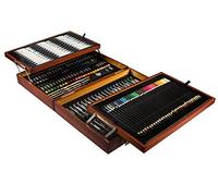 Mont Marte Set Pintura Premium Deluxe - 174 Piezas - Set de Dibujo en Elegante Maletín de Madera - Set Artistico Completo - Para Niños, Principiantes, Profesionales y Artistas