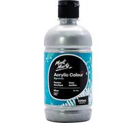 Mont Marte Signature Juego de pintura acrílica plateada, 500 ml, perfecta para lienzo, madera, tela, cuero, cartón, papel, tablero DM y manualidades