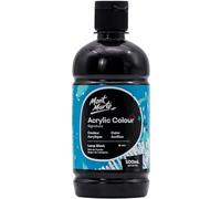 Mont Marte Signature Pintura acrílica negra, 500 ml, acabado semimate, apta para lienzo, madera, tela, cuero, cartón, papel, tablero DM y manualidades