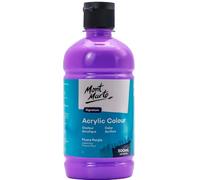 MONT MARTE Signature - Pintura acrílica púrpura fluorescente, 500 ml, paquete de 6, 16.9 onzas (500 ml), acabado semimate, adecuada para lienzo, madera, tela, cuero, cartón, papel, MDF y manualidades
