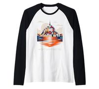Mont Saint Michel France Normandy Catholic Travel Lover Camiseta Manga Raglan