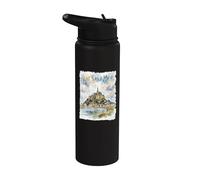 Mont Saint-Michel Francia Acuarela Stainless Steel Insulated Water Bottle