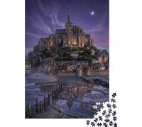 Mont Saint-Michel FranciaRompecabezas Clásico 1000 Piezas Cartón Reciclado Relajación Mental, Tiempo Libre, Regalo De Cumpleaños para Amantes De Puzzles 52x38cm/1000pcs
