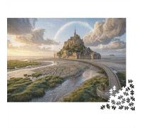 Mont Saint-Michel FranciaRompecabezas Clásico De 1000 Piezas Cartón Reciclado Coordinación Ojo-Mano Adolescentes 12+, Tiempo Libre, Regalo De Cumpleaños 70x50cm/1000pcs