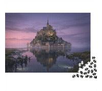 Mont Saint-Michel FranciaRompecabezas DIY 1000 Piezas Cartón Grueso Actividad Cerebral Anzianos, Actividad Indoor, Amantes De Puzzles 38x26cm/1000pcs