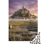 Mont Saint-Michel FranciaRompecabezas DIY De 1000 Piezas Cartón Entrenamiento Cognitivo Familia, Actividad Indoor, Especial para Hobbyistas 38x26cm/1000pcs