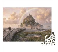 Mont Saint-Michel FranciaRompecabezas Premium De 1000 Piezas Cartón Antistrés, Entretenimiento Familiar, Regalo Ideal para Parejas Y Familia 70x50cm/1000pcs