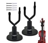 Monta de pared de perchas de viola, percha de pared de violín - 2x soporte de violín con soporte de | Pantalla de instrumentos de cadena de ahorro de espacio soporte para aficionados y profesionales