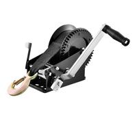 Montacargas eléctrico Hand Winch Boat Trailer Heavy Duty Rope Crank Polyester Strap & Two-Way Ratchet Manual Operated Cable Único Motor para(1200lbs)