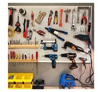 Montado en la Pared Cochera Herramienta Panel de Almacenamiento, Multifuncional Perforado Titular de Almacenamiento para Dormitorio, Estudiar, Sala de Arte, Taller (Color : White, Size : 40x60cm)