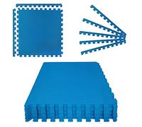 Montafox 2,88 m² Tapiz Piscina 1 cm Grosor Juego de 8 Plancha Azul 60 x 60 cm Suelo Protector Piscina Whirlpool Sistema Enchufable Extensible