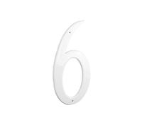 Montague Metal Products CSHN-8-6-W Placa de Aluminio con número 6 para Exteriores, tamaño Mediano, Color Blanco