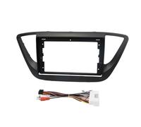 Montaje autoradio Marco Radio Coche Compatible con Hyundai Verna Accent 2016-2018, Kit de Radio Android Dask, fascias, Adaptador de Fascia de Marco de automóvil de 9 Pulgadas(Black Frame Cable)